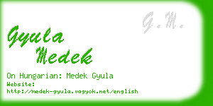 gyula medek business card